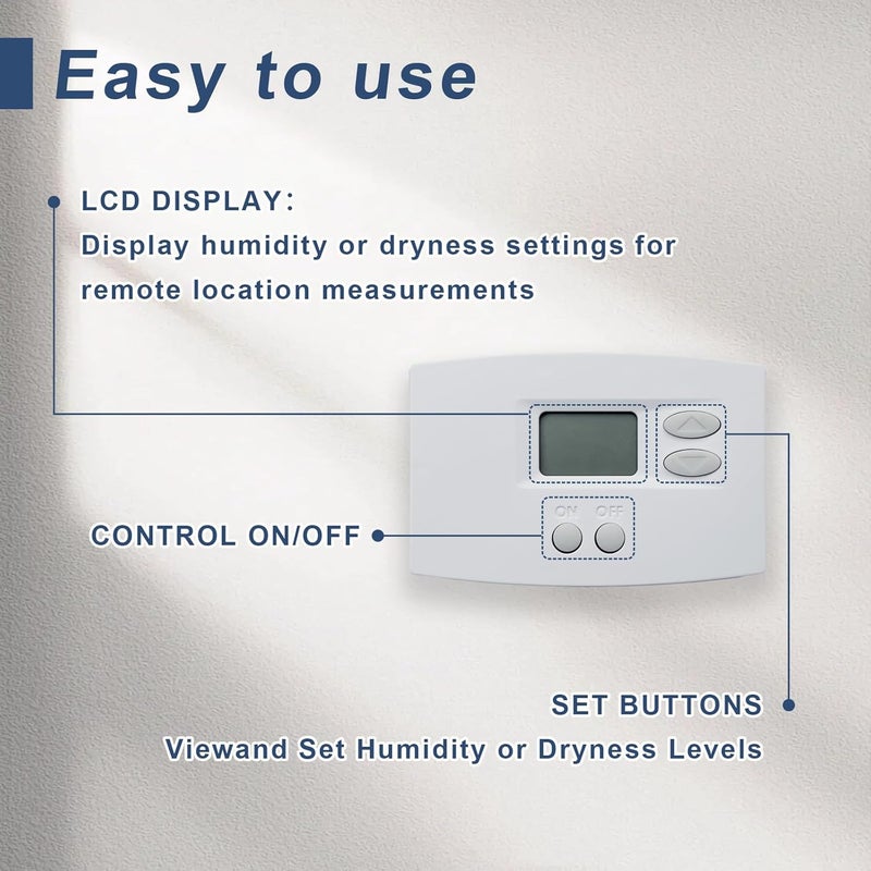 XHEIN 76 Digital Wall-Mount Dehumidifier Control – Compatible with AprilAire 1700/1800/E-Series Whole-Home Dehumidifiers, Direct Replacement for AprilAire 76 - Image 3